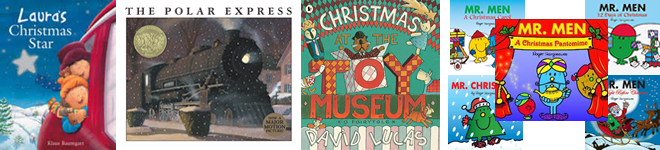 Book covers for Christmas-themed picture books