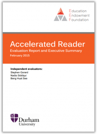 Cover for the report into Accelerated Reader by the Education Endowment Foundation