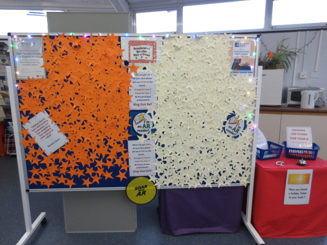 A 100% display board in St George's library