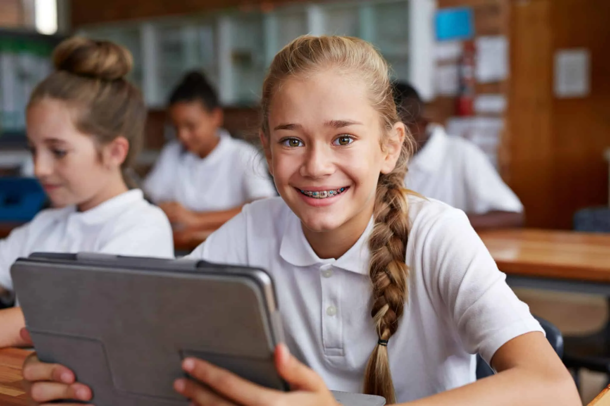 Girl using tablet