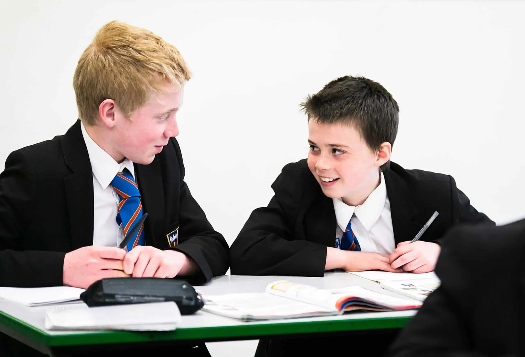 Two boys in classroom