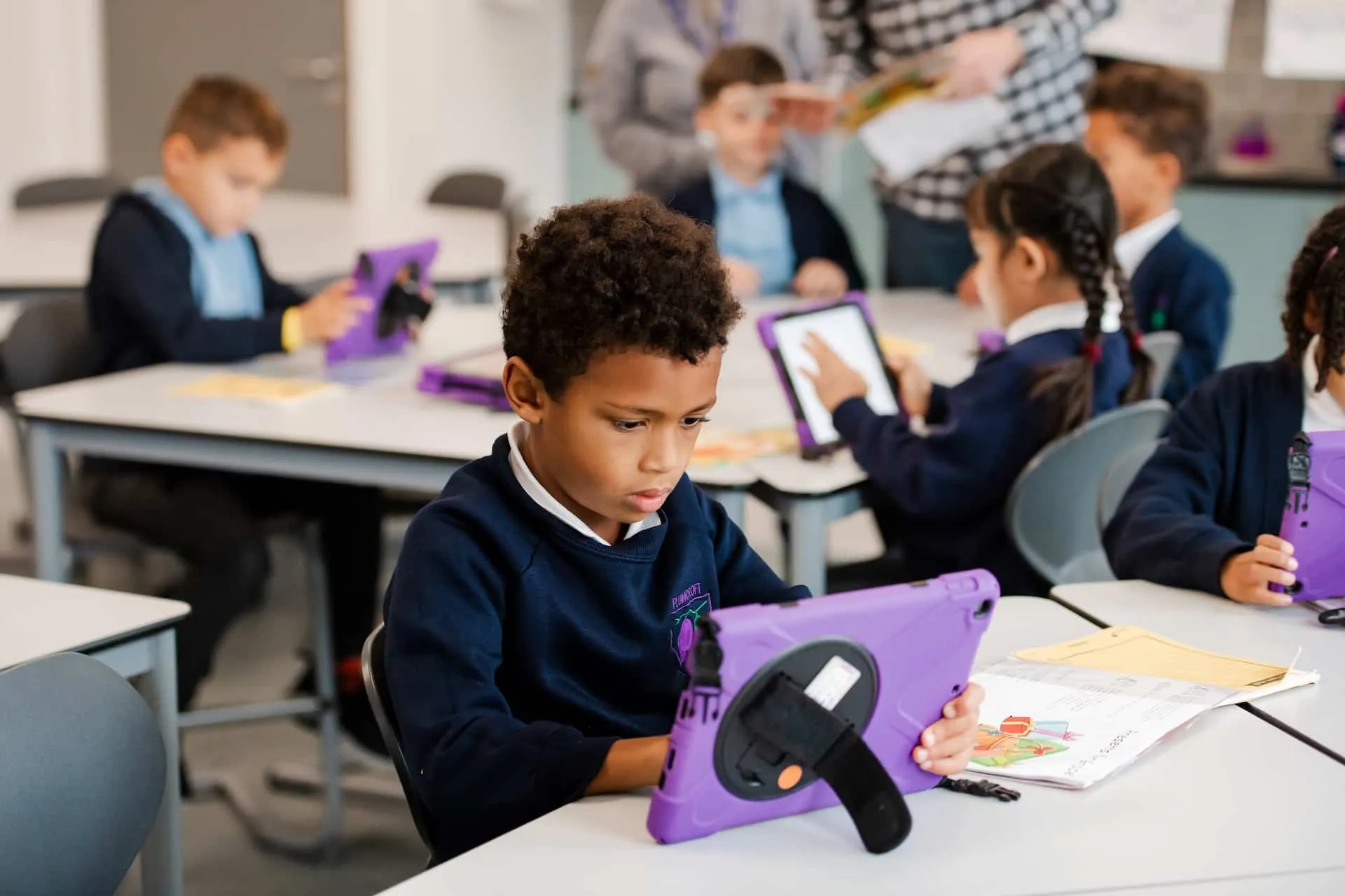 Student using tablet